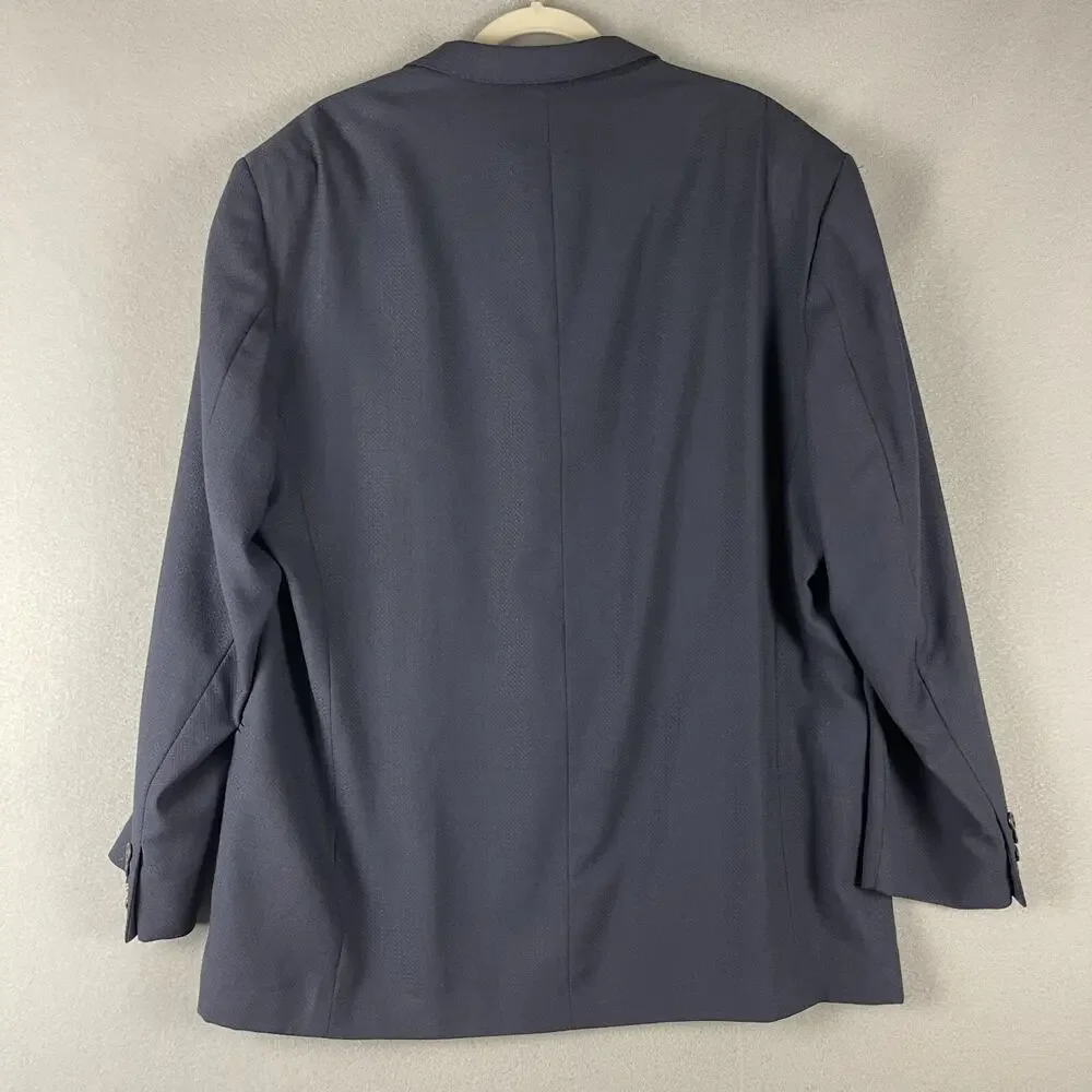 Luciano‎ Carreli Wool Blazer Sport Coat Mens 46R Blue Super 120s Career Italy